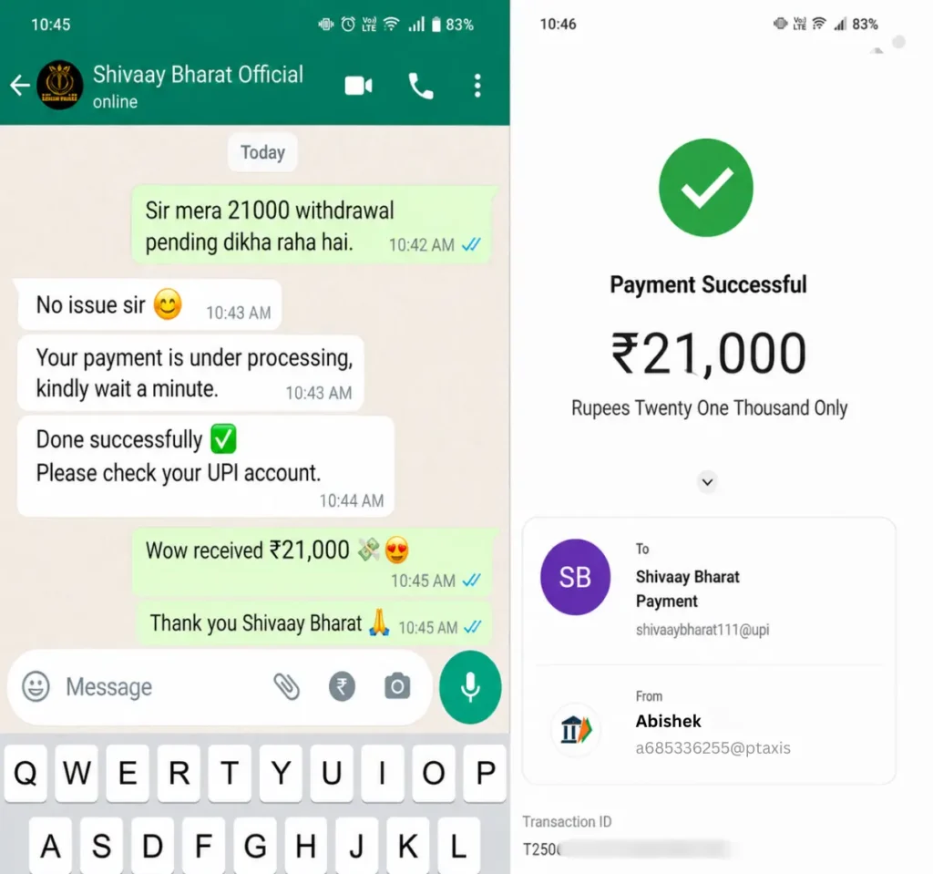 Abishek payment by shivaay bharat